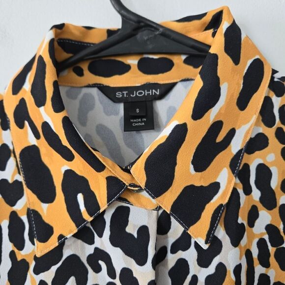 St. John Leopard Print Button Up Shirt NWOT - Picture 3 of 6